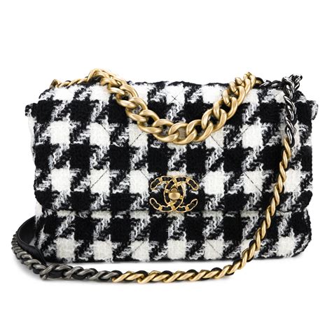 chanel houndstooth tweed bag|Chanel tweed houndstooth bag.